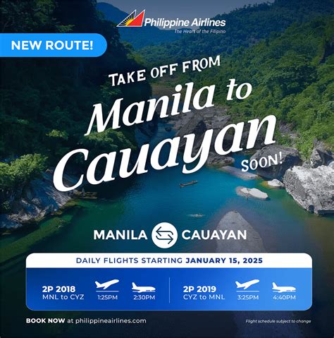 Direct flights from Cauayan, Isabela to Manila .